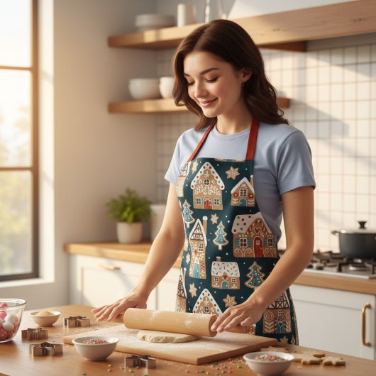 ジンガーブレッドハウスクッキークリスマスホリデーズウィンター エプロン