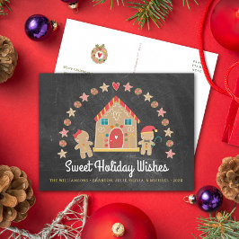 ジンガーブレッドハウスクッキースウィートウィッシュシャルボード シーズンポストカード
