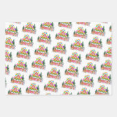 ジンガーブレッドハウスクッキースノーフレークメリークリスマス ラッピングペーパーシート (正面2)