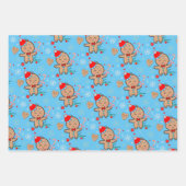 ジンガーブレッドハウスクッキースノーフレークメリークリスマス ラッピングペーパーシート (正面)