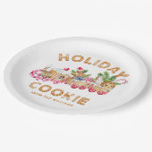 ジンガーブレッドハウスクッキー交換クリスマスパーティー ペーパープレート (アングル)