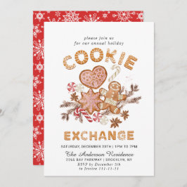 ジンガーブレッドハウスクッキー交換クリスマスパーティー 招待状