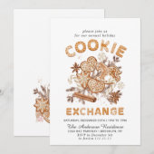 ジンガーブレッドハウスクッキー交換クリスマスパーティー 招待状 (正面/裏面)