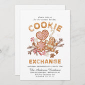 ジンガーブレッドハウスクッキー交換クリスマスパーティー 招待状 (正面/裏面)