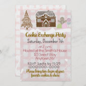 ジンガーブレッドハウスクッキー交換 招待状 (正面/裏面)