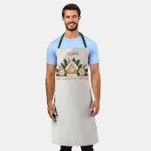 ジンガーブレッドハウスクリスマスクッキーベーキングクルー エプロン (着用した状態)