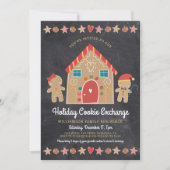 ジンガーブレッドハウスクリスマスクッキー交換パーティー 招待状 (正面)
