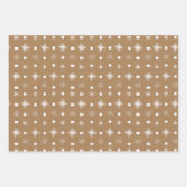 ジンガーブレッドハウスクリスマススノーフレークブラウン ラッピングペーパーシート (正面3)