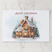 ジンガーブレッドハウスクリスマスティアウェイランチョンマット ペーパーパッド (正面)