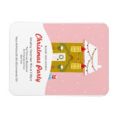 ジンガーブレッドハウスクリスマスパーティの招待状 マグネット (横)