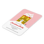 ジンガーブレッドハウスクリスマスパーティの招待状 マグネット (左側)