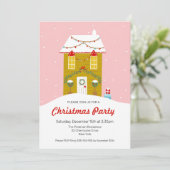 ジンガーブレッドハウスクリスマスパーティの招待状 招待状 (スタンド正面)