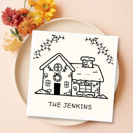 ジンガーブレッドハウスクリスマスパーティー スタンダードカクテルナプキン