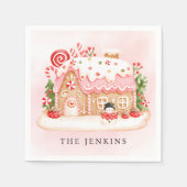 ジンガーブレッドハウスクリスマスパーティー スタンダードカクテルナプキン (正面)