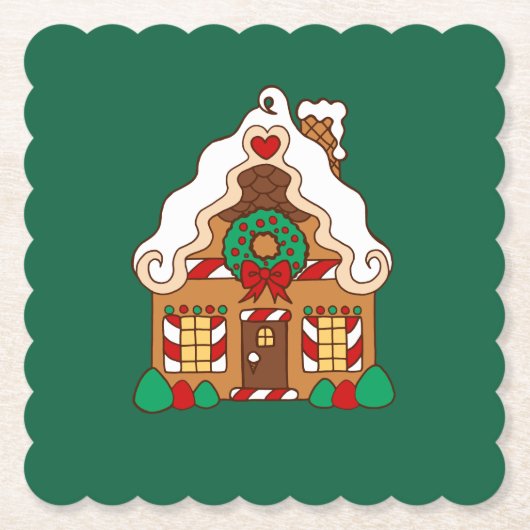 ジンガーブレッドハウスクリスマスパーティー ペーパーコースター (正面)