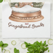 ジンガーブレッドハウスクリスマスホリデースノーグローブ キッチンタオル (折り畳み)