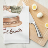 ジンガーブレッドハウスクリスマスホリデースノーグローブ キッチンタオル (四つ折り)