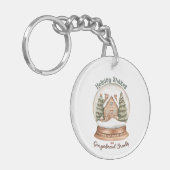 ジンガーブレッドハウスクリスマスホリデースノーグローブ キーホルダー (正面左)