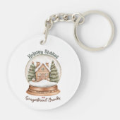 ジンガーブレッドハウスクリスマスホリデースノーグローブ キーホルダー (裏面)