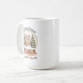 ジンガーブレッドハウスクリスマスホリデースノーグローブ コーヒーマグカップ (正面左)