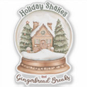 ジンガーブレッドハウスクリスマスホリデースノーグローブ シール (正面)