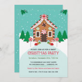 ジンガーブレッドハウスクリスマスホリデーパーティー 招待状 (正面/裏面)