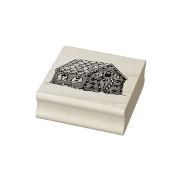 ジンガーブレッドハウスクリスマスホリデー引っ越し祝いパーティー ラバースタンプ