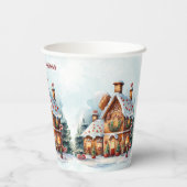 ジンガーブレッドハウスクリスマスホリデー紙カップ 紙コップ (裏面)