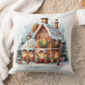 ジンガーブレッドハウスクリスマスホリデー装飾用クッション クッション (ブランケット)