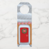 ジンガーブレッドハウスクリスマスボトルハンガーラベル ボトルネックタグ (正面)