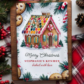 ジンガーブレッドハウスクリスマパーソナライズされたス キッチンタオル