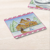 ジンガーブレッドハウスコースター スクエアペーパーコースター (アングル)
