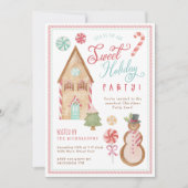 ジンガーブレッドハウススウィートホリデーパーティークリスマス 招待状 (正面)