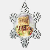 ジンガーブレッドハウススノーフレークオーナメント スノーフレークピューターオーナメント (右)