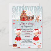 ジンガーブレッドハウスバースデーパーティツインズ招待状 招待状 (正面)