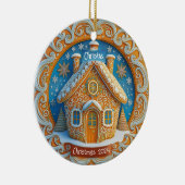 ジンガーブレッドハウスパーソナライズされたオーナメント セラミックオーナメント (右)
