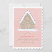 ジンガーブレッドハウスピンクホリデーパーティー 招待状 (正面)