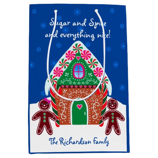 ジンガーブレッドハウスファミリースウィートクリスマス ミディアムペーパーバッグ (正面)