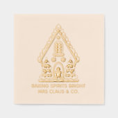 ジンガーブレッドハウスベーキング企業のクリスマス 箔ナプキン (正面)