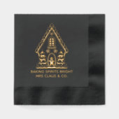 ジンガーブレッドハウスベーキング企業のクリスマス 箔ナプキン (正面)