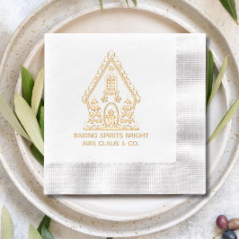 ジンガーブレッドハウスベーキング企業のクリスマス 箔ナプキン