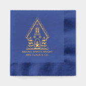 ジンガーブレッドハウスベーキング企業のクリスマス 箔ナプキン (正面)