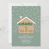ジンガーブレッドハウスホリデーパーティークリスマス 招待状 (正面)
