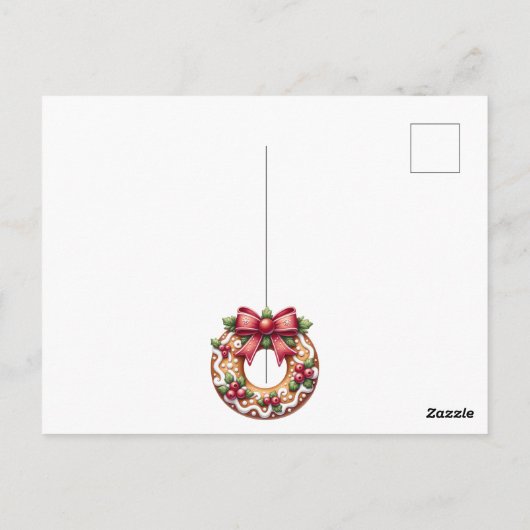 ジンガーブレッドハウスホリデーパーティー招待状 ポストカード (裏面)