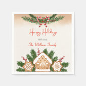 ジンガーブレッドハウスホリデーパーティー スタンダードカクテルナプキン (正面)