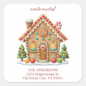 ジンガーブレッドハウスホリデームービング差出人住所 スクエアシール (正面)
