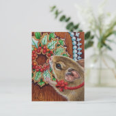 ジンガーブレッドハウスマウス&リースウォーターカラーアート ポストカード (スタンド正面)