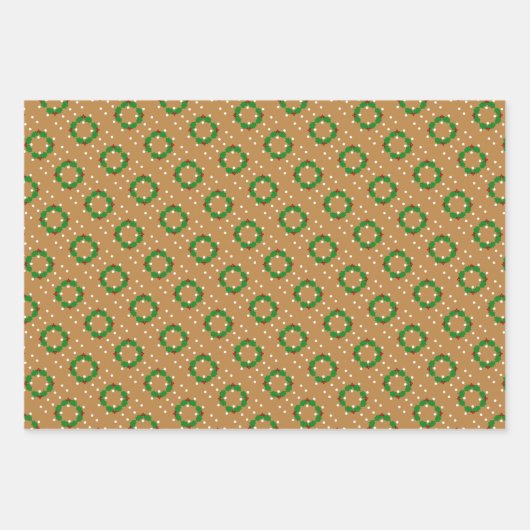 ジンガーブレッドハウスマウス&リースウォーターカラーアートWr ラッピングペーパーシート (正面2)