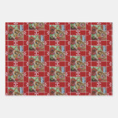 ジンガーブレッドハウスマウス&リースウォーターカラーアートWr ラッピングペーパーシート (正面)