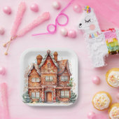 ジンガーブレッドハウスマンション ペーパープレート (パーティー)